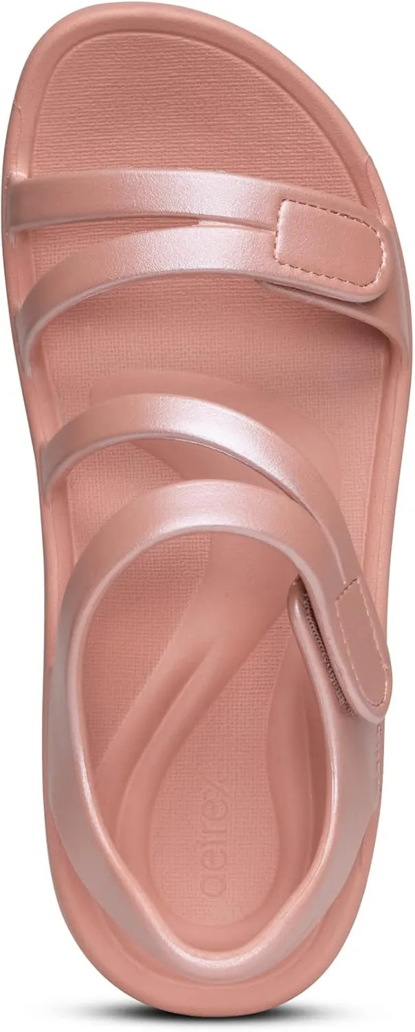 Aetrex Jillian Water-Friendly Sport Sandals for Women - Adjustable Strap Comfort Womens Sport Sandals for Beach Summer