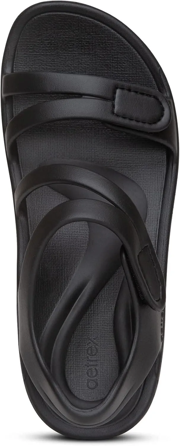 Aetrex Jillian Water-Friendly Sport Sandals for Women - Adjustable Strap Comfort Womens Sport Sandals for Beach Summer