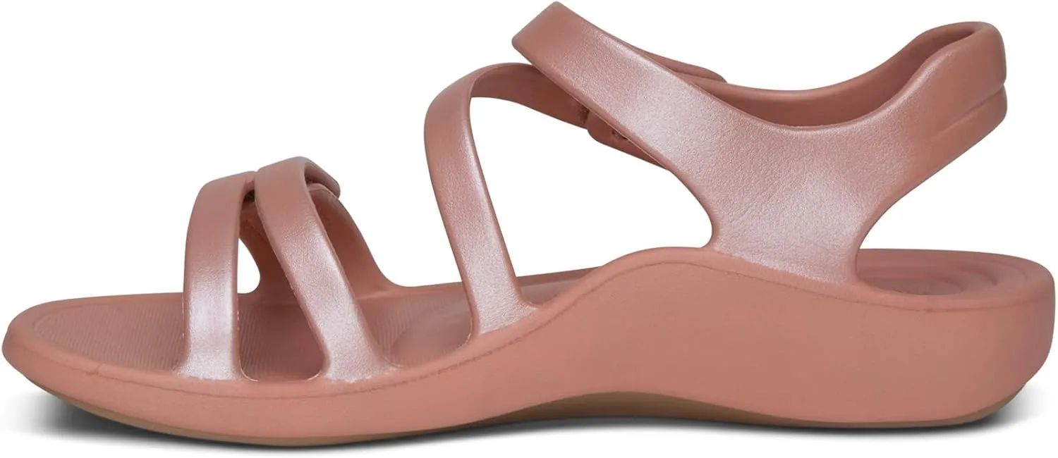 Aetrex Jillian Water-Friendly Sport Sandals for Women - Adjustable Strap Comfort Womens Sport Sandals for Beach Summer