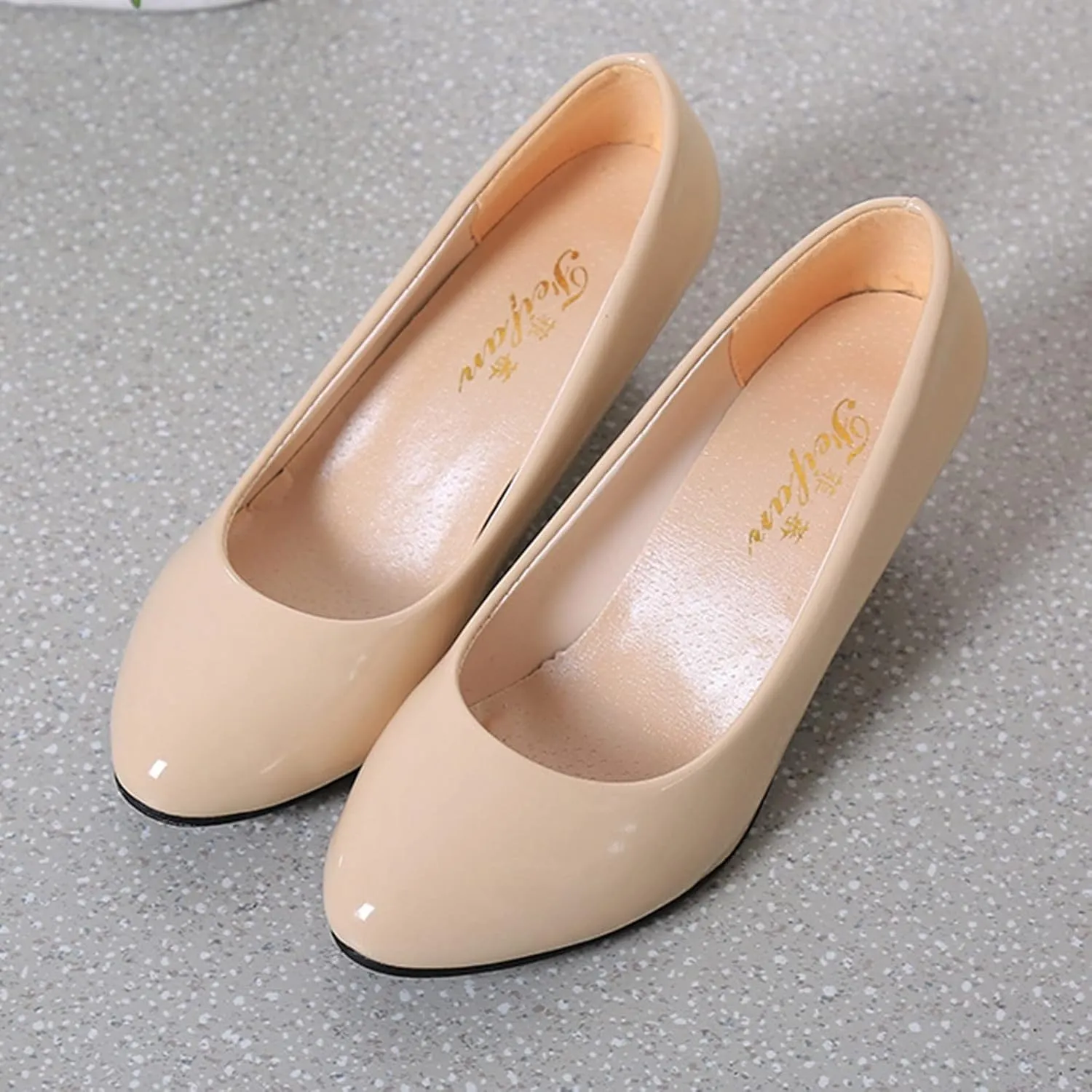 AMDBEL Ballet Flats Shoes for Women Dressy, Women's Slingback Leather Slingback Flats Pointed Toe Pumps Comfort Heeled Sandal