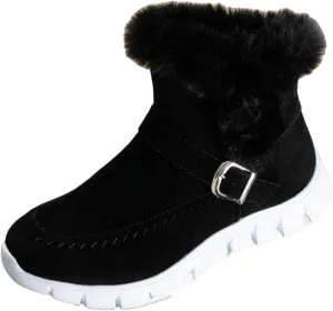 Ankle Boots For Women Comfy Snow Boots Warm Comfortable Slip On Outdoor Fur Lined Walking Winter Loafers Shoes 2024