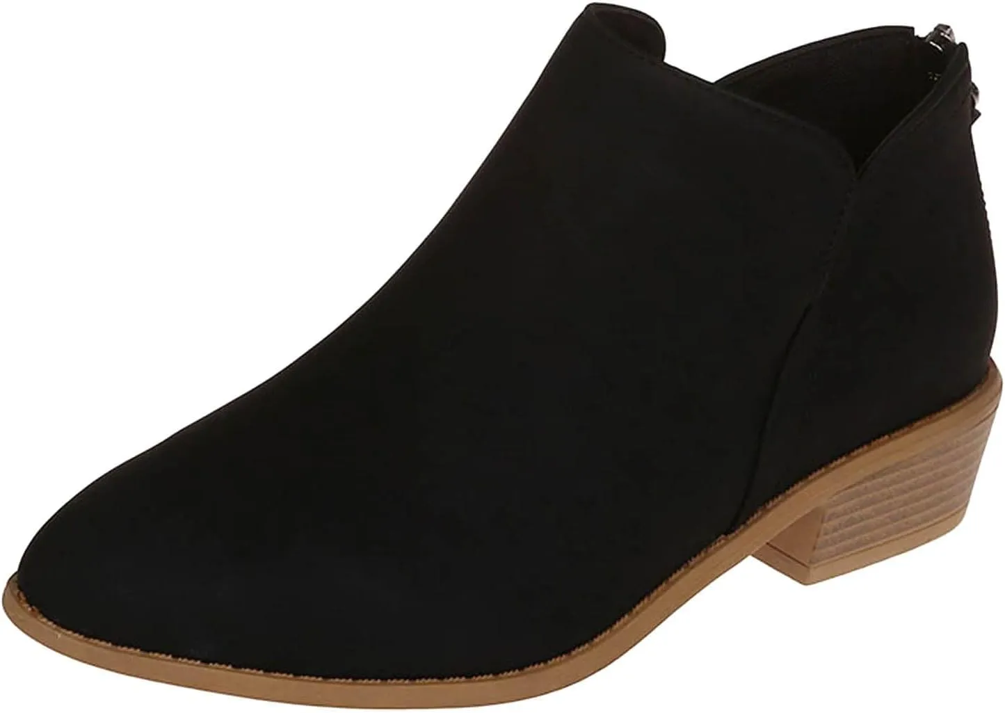 Ankle Boots for Women Riding Boots for Women Fashion British Style Pointed Toe Block Heels Pull on Boots for Women