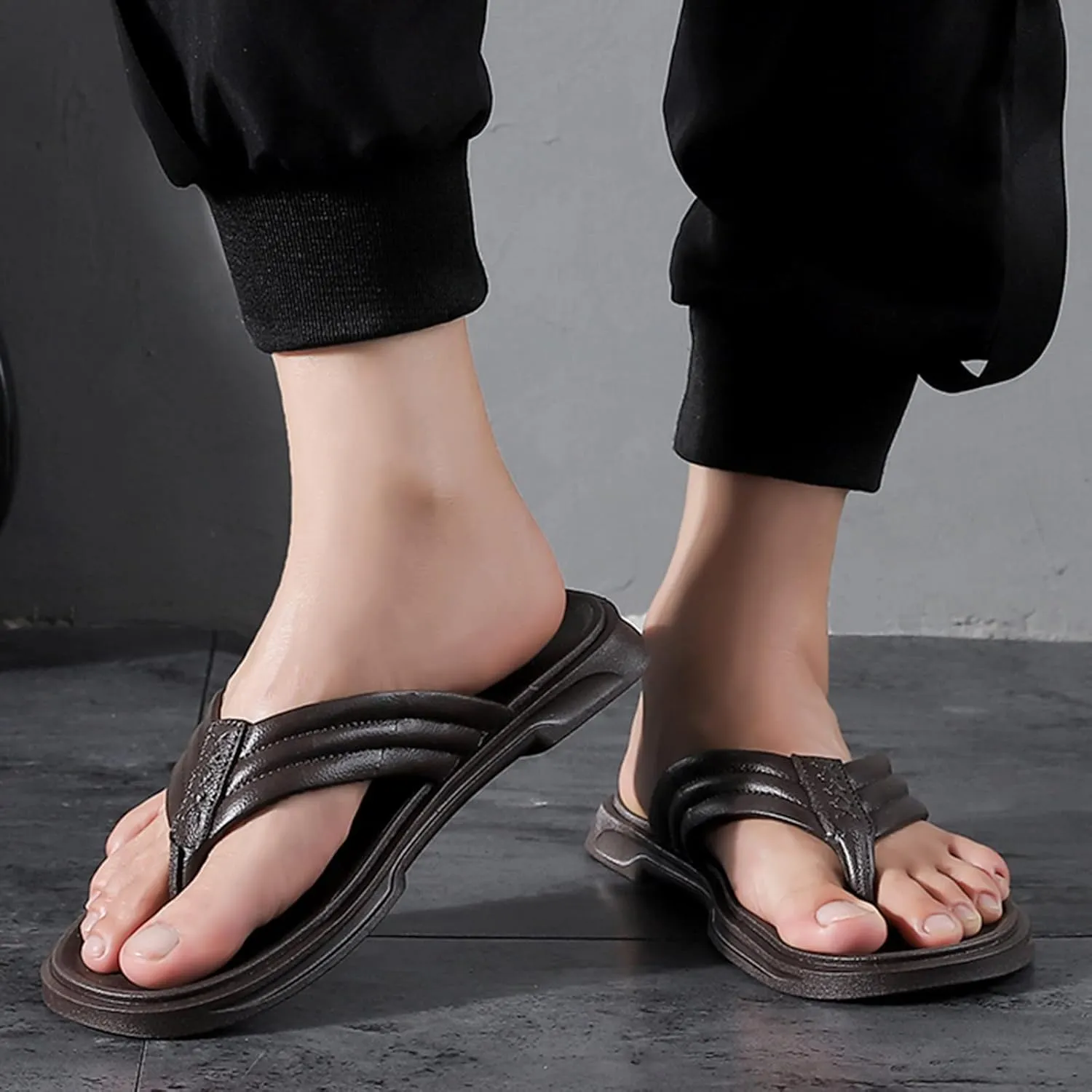 Arch Support Mens Sandals Men Shoes Fashion Beach Flip Flops Flat Toe Sandwich Beach Flip Flops for Men