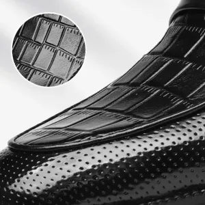 Breathable Classic Formal Shoes Men's Hollow Dress Oxford Shoes Slip-On Leather Oxford Shoes Classic Pointed-Toe Low Top
