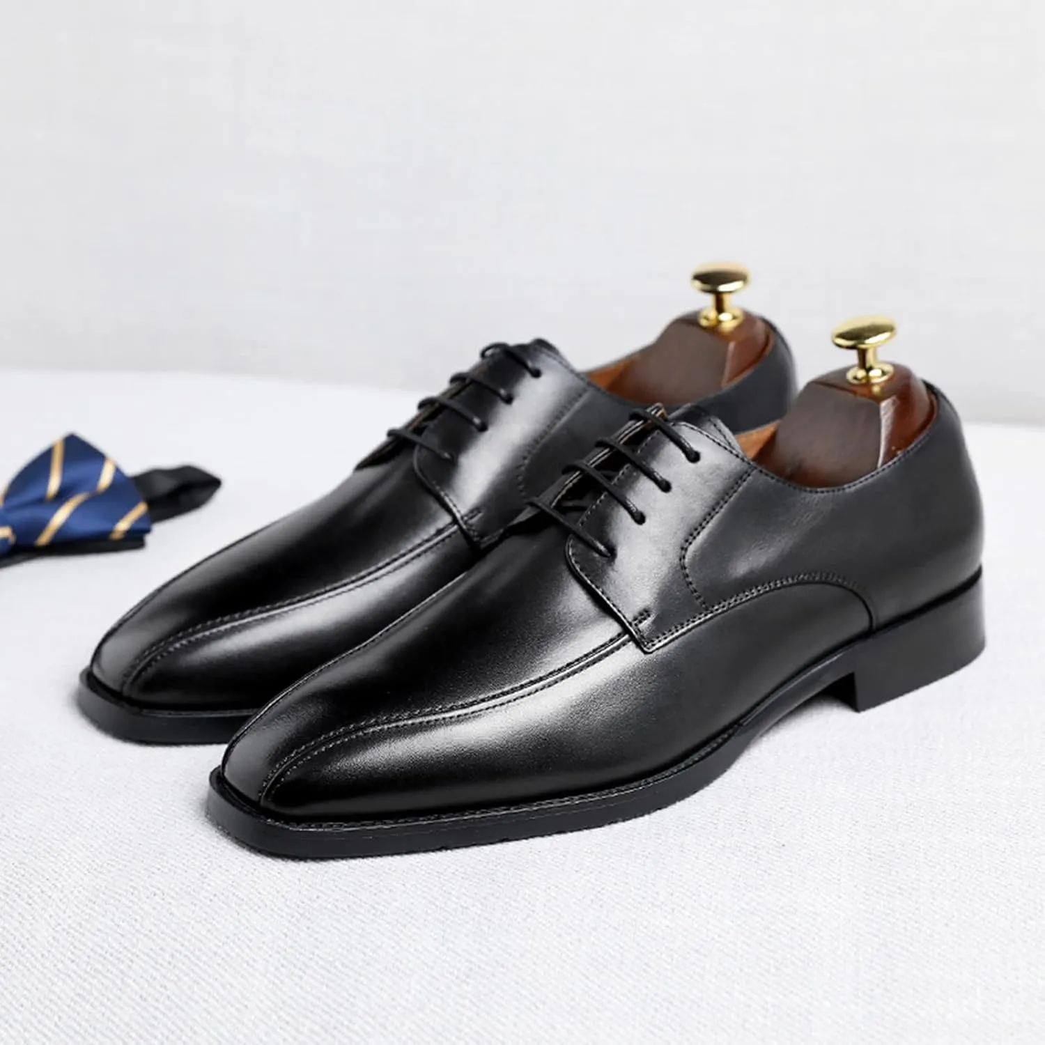 Classical Dress Oxfords Men Non Slip Low Heel Walking Oxfords Shoes Supple Business Formal Shoes Men Arch Support Dress Leather Shoe Casual Round Toe Office Formal Shoe Cool Derby Man
