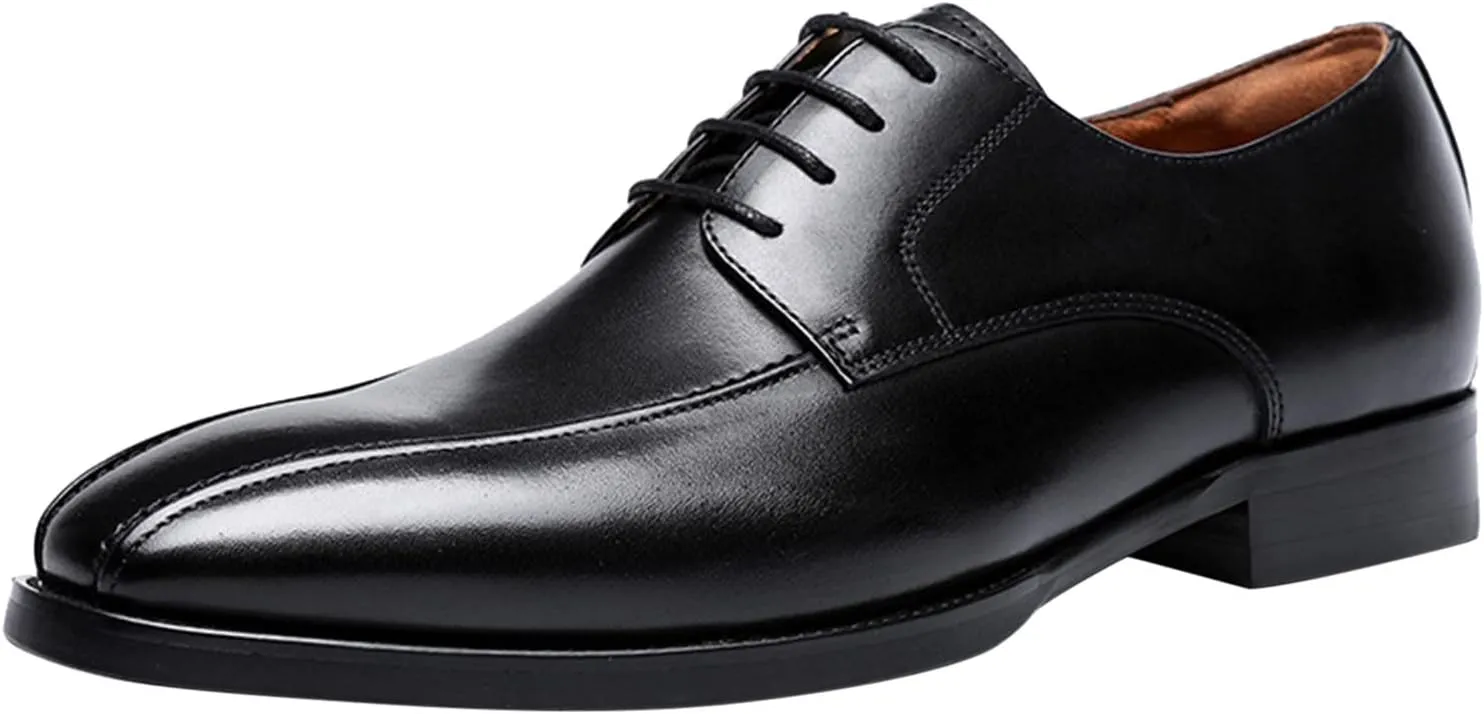 Classical Dress Oxfords Men Non Slip Low Heel Walking Oxfords Shoes Supple Business Formal Shoes Men Arch Support Dress Leather Shoe Casual Round Toe Office Formal Shoe Cool Derby Man