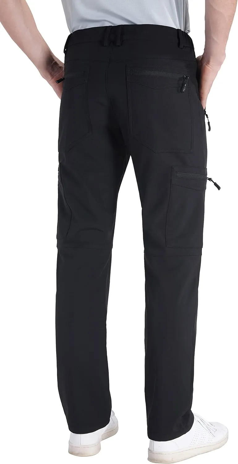 clothin Men's Insulated Pants Fleece Lined Snow Pants Softshell Water and Wind-Resistant