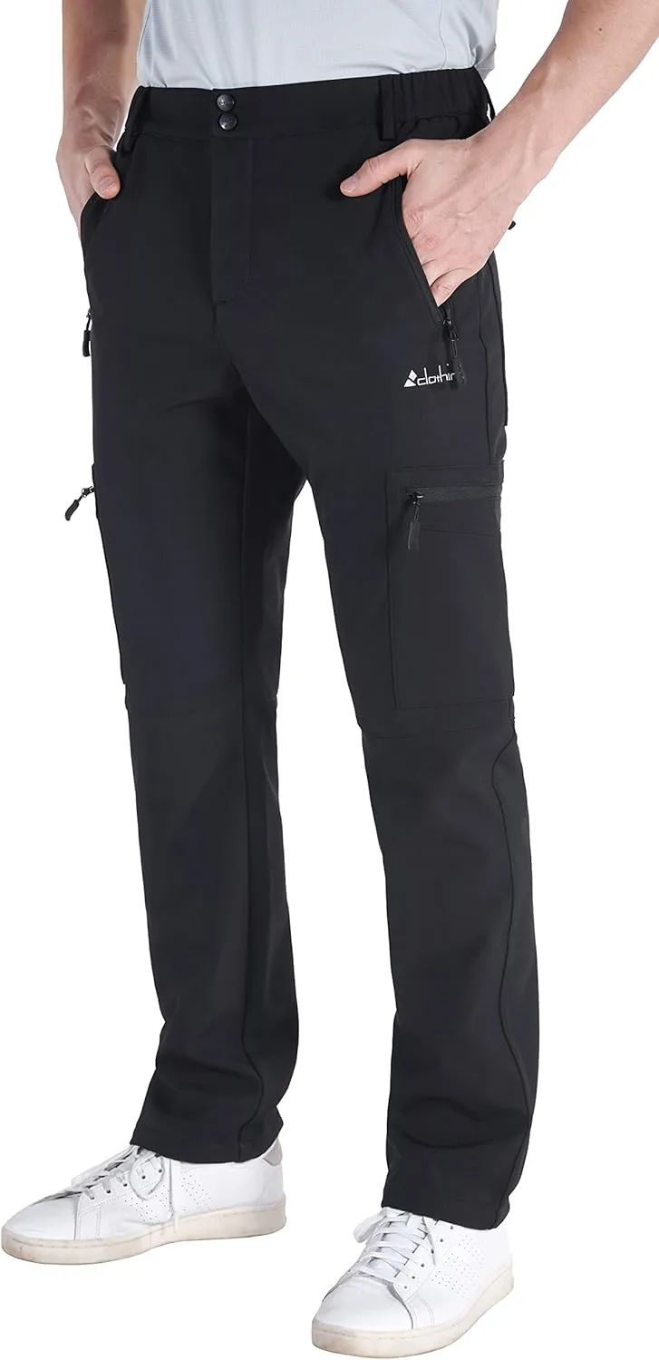 clothin Men's Insulated Pants Fleece Lined Snow Pants Softshell Water and Wind-Resistant