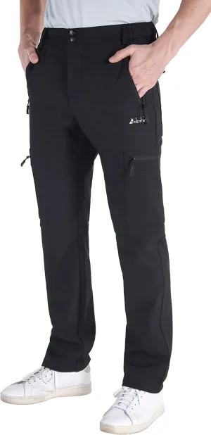 clothin Men's Insulated Pants Fleece Lined Snow Pants Softshell Water and Wind-Resistant