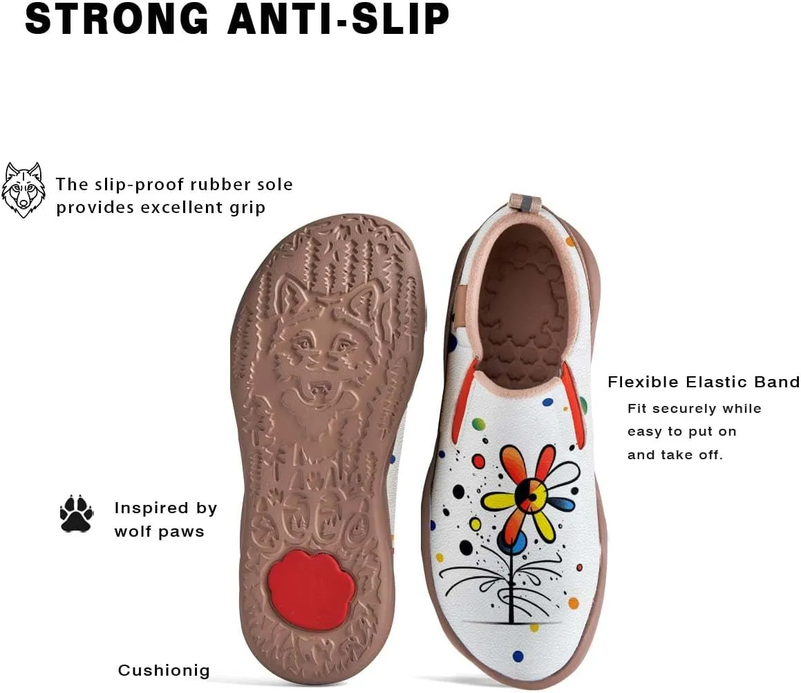 Comfortable Travel Shoes for Womens Loafers Slip Ons Ladies Nurse Shoe Walking Lightweight Cartoon Animal Painted Sneaker