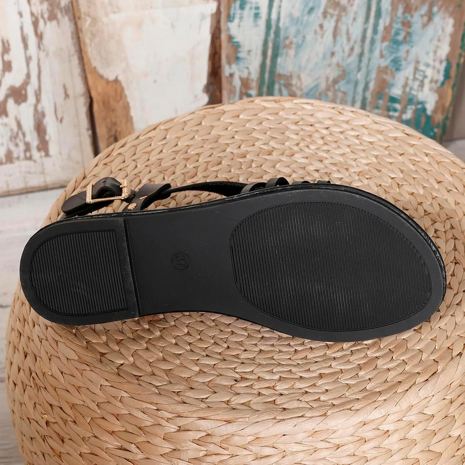 Cross Strappy Sandals for Women Summer Hollow Beach Flat Shoes Comfort Breathable Sandal Outdoor Holiday Flats