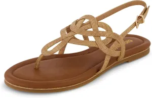 CUSHIONAIRE Women's Judit flat sandal  Comfort Foam, Wide Widths Available