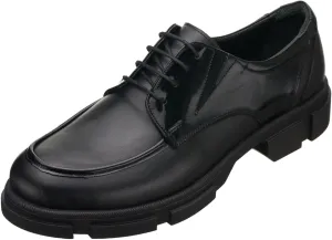 DALGALA Men's Black Leather Big Size Handmade Derby Shoes Casual Dress Shoes with Patent Leather