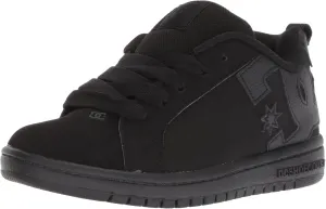 DC Court Graffik Low Top Skate Shoe Sneaker, Black/Black, 13 US Unisex Little Kid