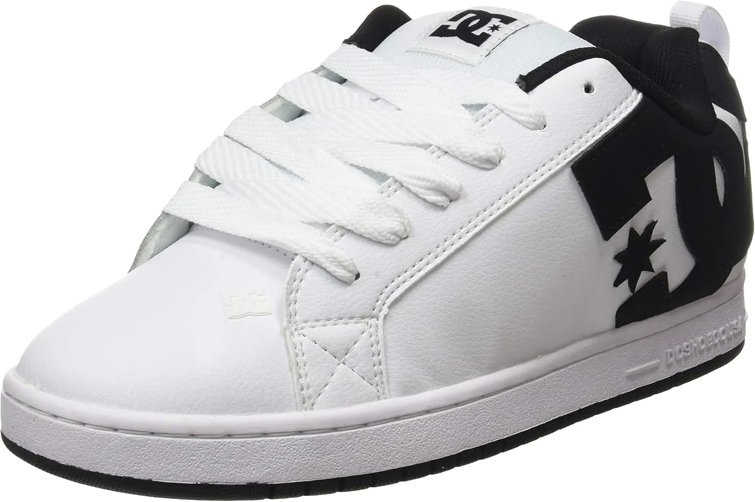 Dc Shoes Men's Low-Top Sneakers Shoe, White Black Black, 10