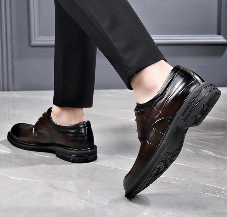 Derby Shoes Wedding Genuine Leather White Mens Shoes Fashion Casual Dress Sneakers