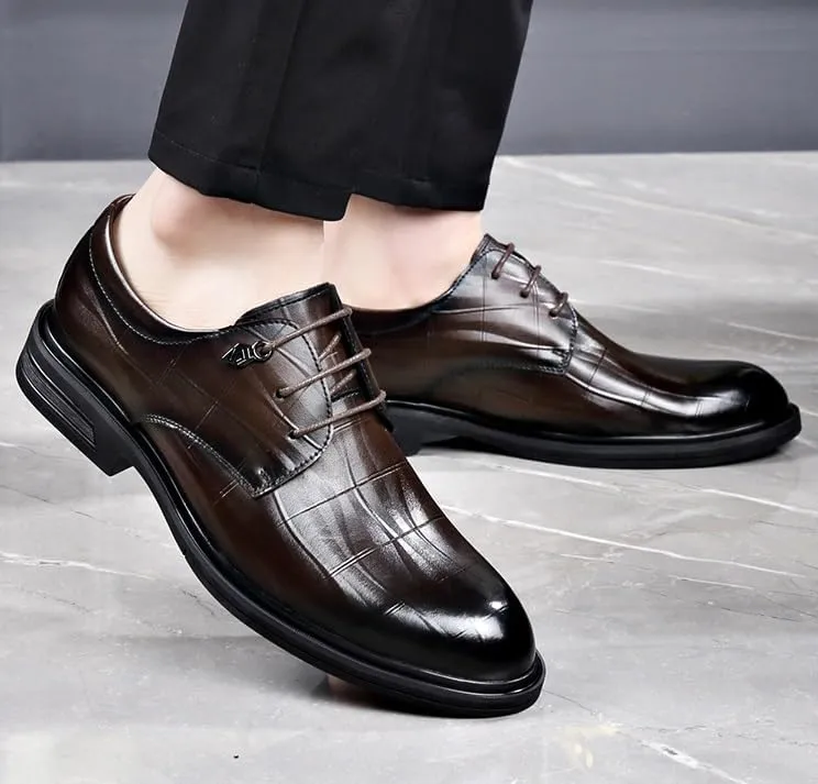 Derby Shoes Wedding Genuine Leather White Mens Shoes Fashion Casual Dress Sneakers