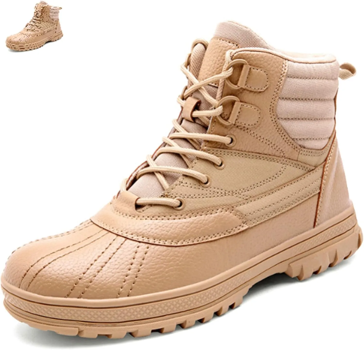 DevilAngel Men's Secret Service Combat Boots, Outdoor Lightweight Military Boots, Waterproof Hiking Boots (Sand color,8.5,8.5)