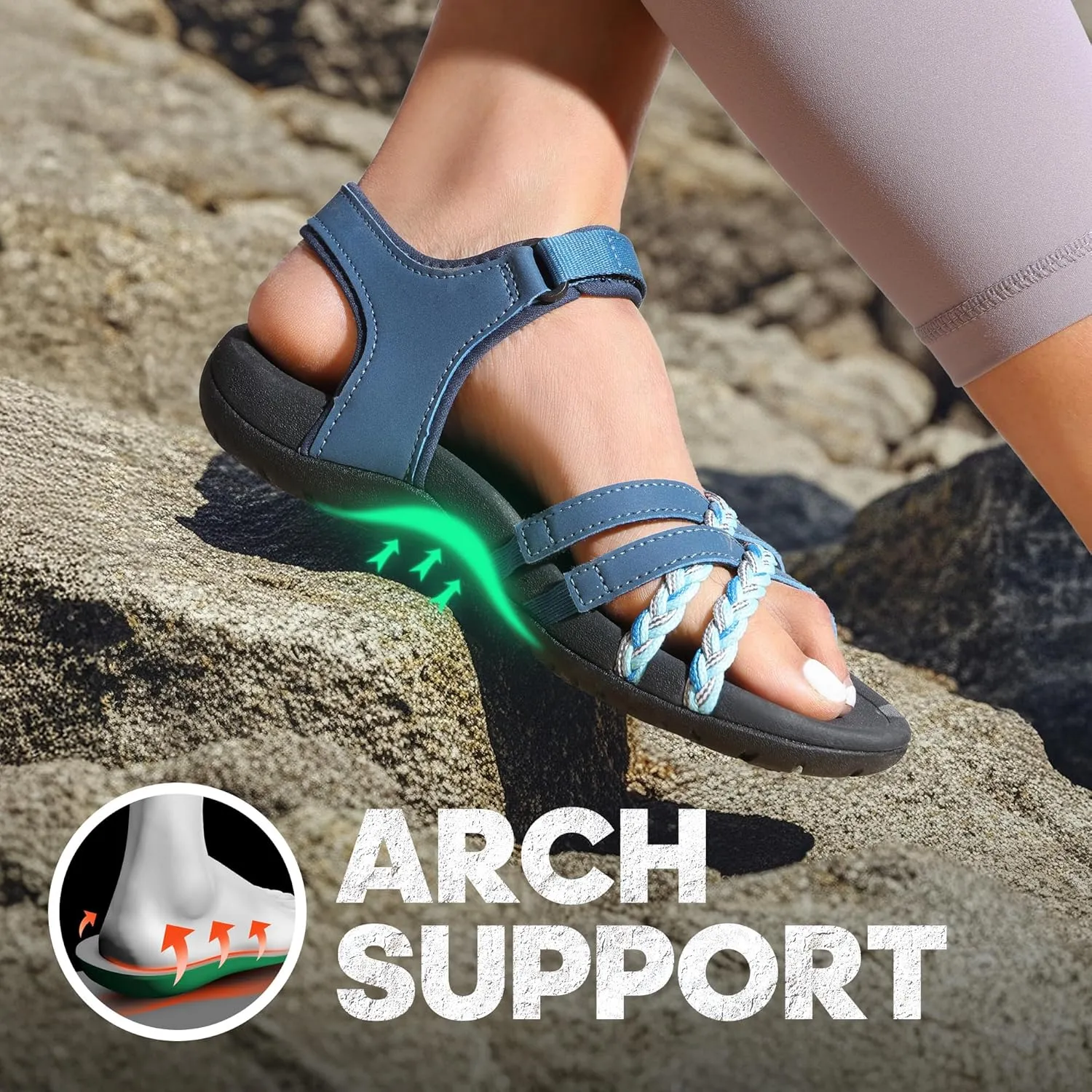 DREAM PAIRS Womens Sandals Light Weight Hiking Sandals for Women Comfortable Athletic Quick-Drying Walking Hiking Water Sandals