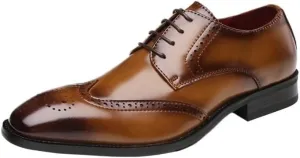 Dress Shoes for Men, Oxford Formal Leather Shoes, Breathable Lace-Up Wedding & Business Shoes, Comfortable Tuxedo Shoes, Modern & Stylish Formal Footwear for Work and Special Occasions