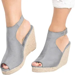 Eduavar Shoes for Women Sandals Dressy, Sandals Women Comfortable Wedge Platform Sandals Open Toe Hook and Loop Sandals