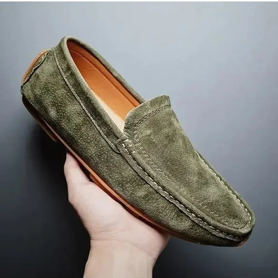 Fashion Men's Suede Genuine Leather Casual Shoes Mens Party Wedding Loafers Moccasins Men Light Comfortable Driving Flats
