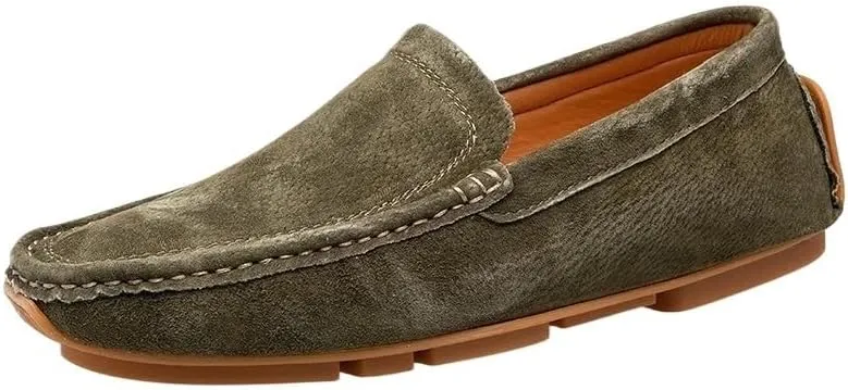 Fashion Men's Suede Genuine Leather Casual Shoes Mens Party Wedding Loafers Moccasins Men Light Comfortable Driving Flats