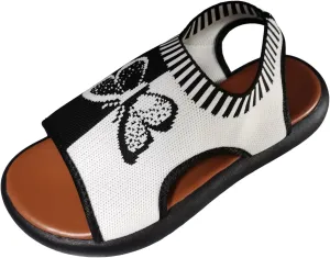 Flat Sandals for Women Dressy Slip-on Open Toe Mesh Ankle Strappy Sandals Vacation Non Slip on Summer Shoes Ladies Boho Sandals 2024 Fashion