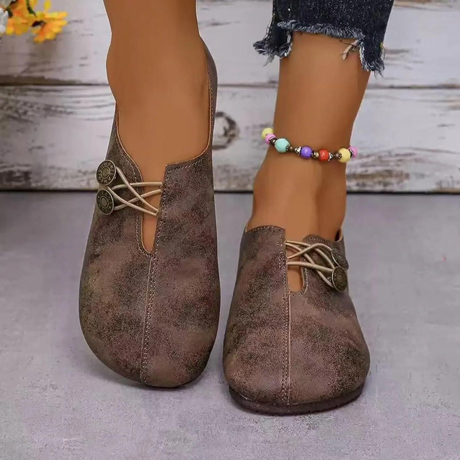 Flats Shoes for Women Dressy Comfortable Round Toe Ballet Flat Shoes Non Slip Business Work Loafer Shoes Casual Shoes