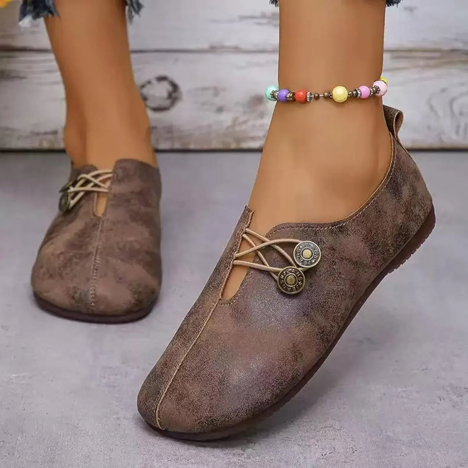 Flats Shoes for Women Dressy Comfortable Round Toe Ballet Flat Shoes Non Slip Business Work Loafer Shoes Casual Shoes