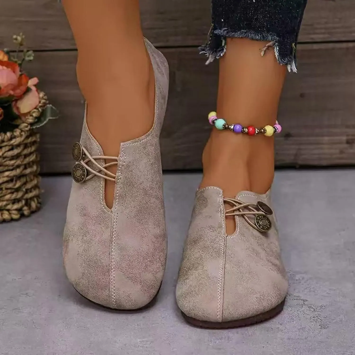 Flats Shoes for Women Dressy Comfortable Round Toe Ballet Flat Shoes Non Slip Business Work Loafer Shoes Casual Shoes