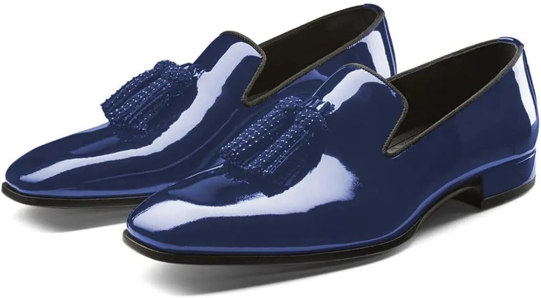FOWT Women Classic Clossed Square Toe Low Heel Loafers Slip On Ladies Glossy Casual Outdoor Shoes Size 4-16 US