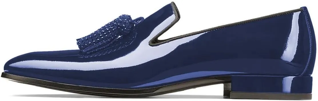 FOWT Women Classic Clossed Square Toe Low Heel Loafers Slip On Ladies Glossy Casual Outdoor Shoes Size 4-16 US