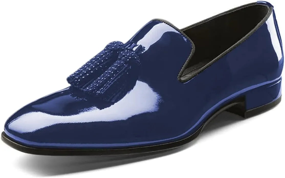 FOWT Women Classic Clossed Square Toe Low Heel Loafers Slip On Ladies Glossy Casual Outdoor Shoes Size 4-16 US