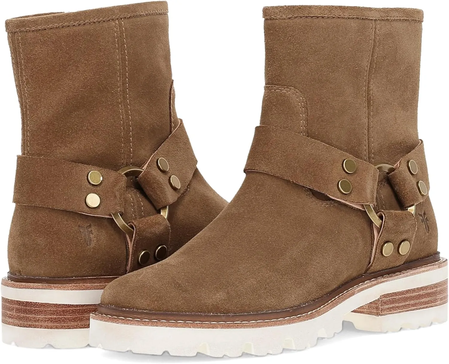 Frye Olivia Harness Short Boots for Women - Soft Leather & Suede, Chunky Heel, EVA Outsole, Versatile Colors