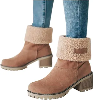 Gibobby Boots for Women Winter Snow Boots Fur Lined Warm Ankle Boots Slip On Waterproof Outdoor Booties Comfortable Shoes