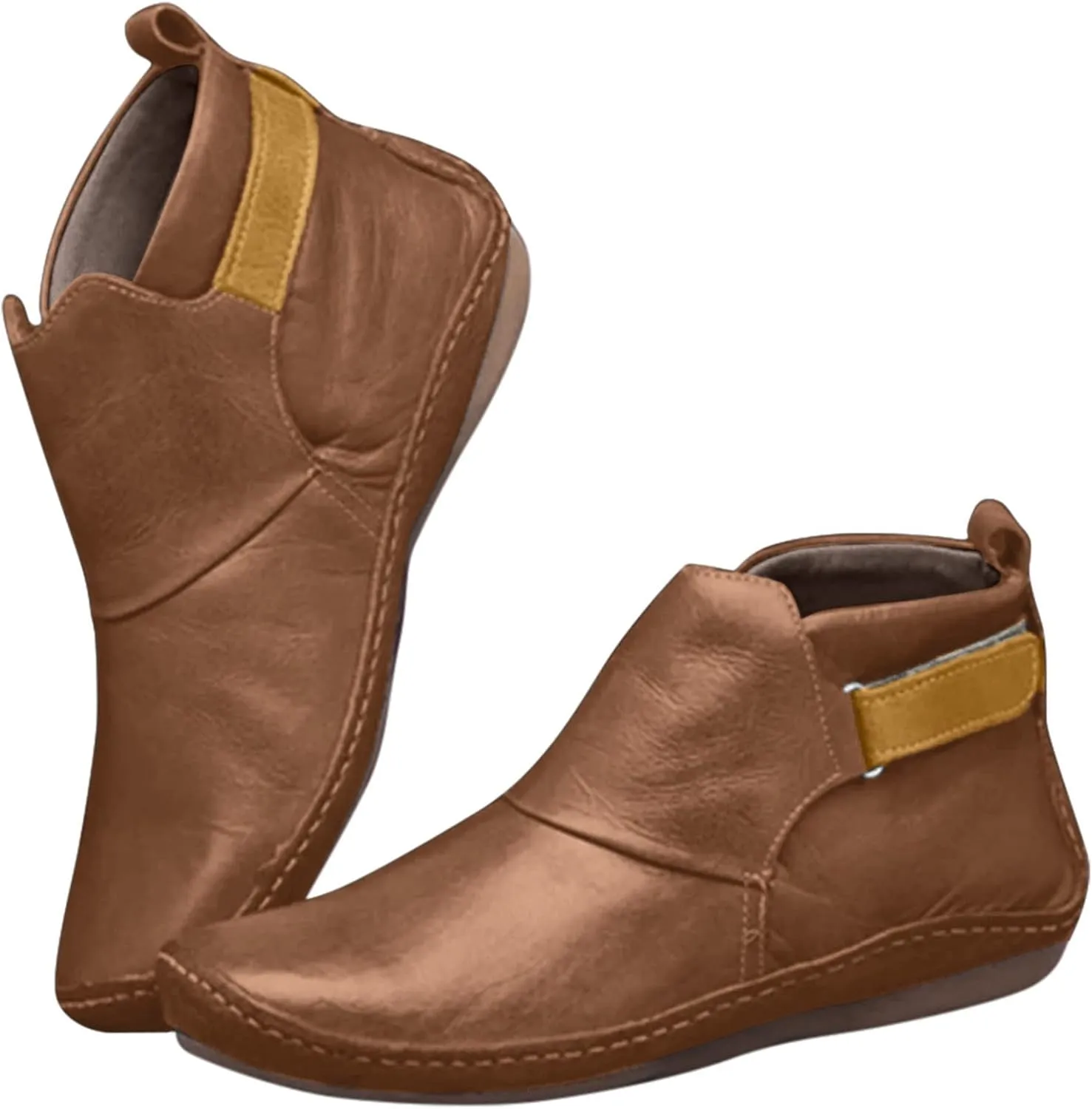 Gibobby Womens Boots Low Heel,Arch Support Booties Casual Flat Platform Short Ankle Boots Everyday Boots for Ladies