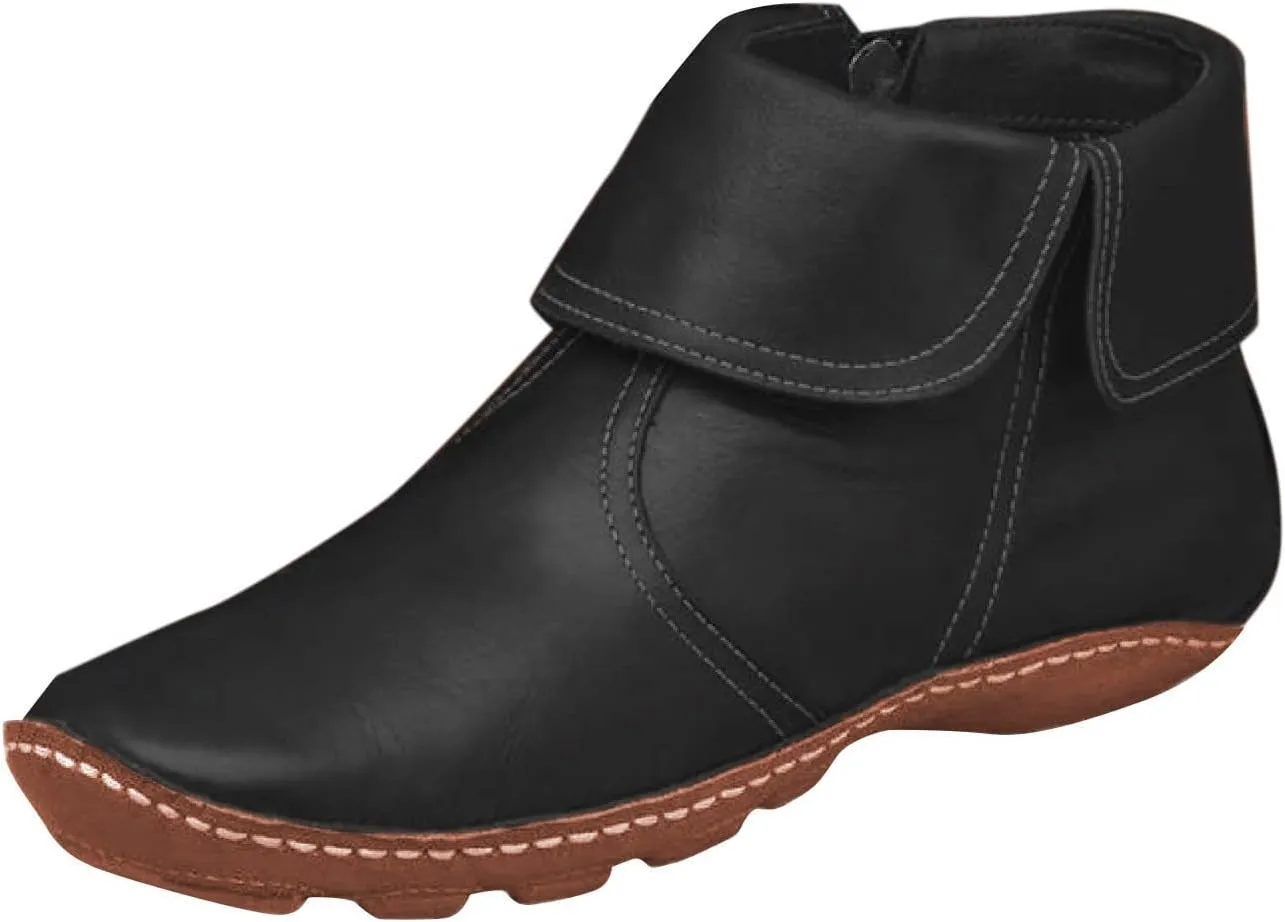 Gibobby Womens Boots Low Heel,Arch Support Boots Casual Flat Platform Short Ankle Booties Everyday Boots for Ladies