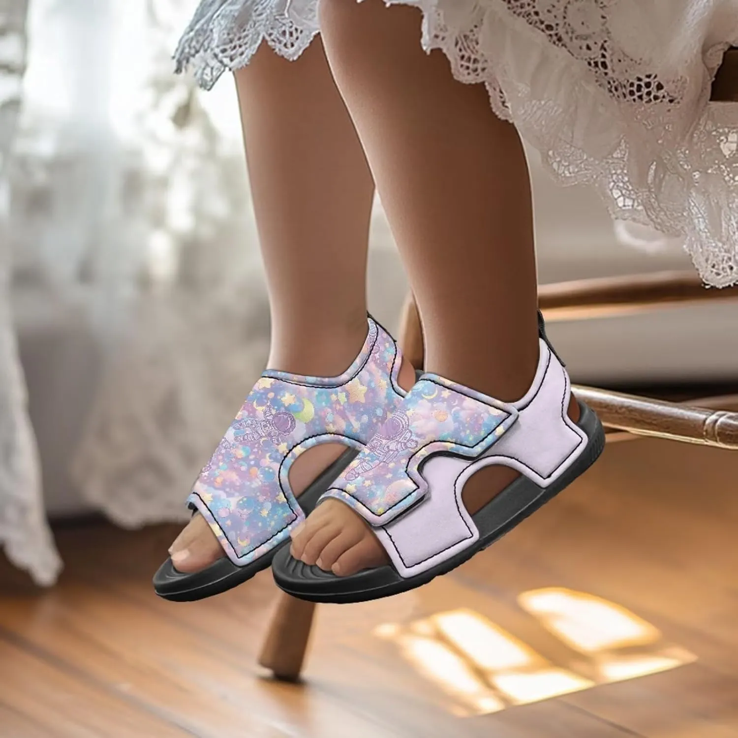 Girls Cat Sandals Cute Cartoon Kids Summer Outdoor Athletic Sport Water Sandals for School/Hiking/Beach