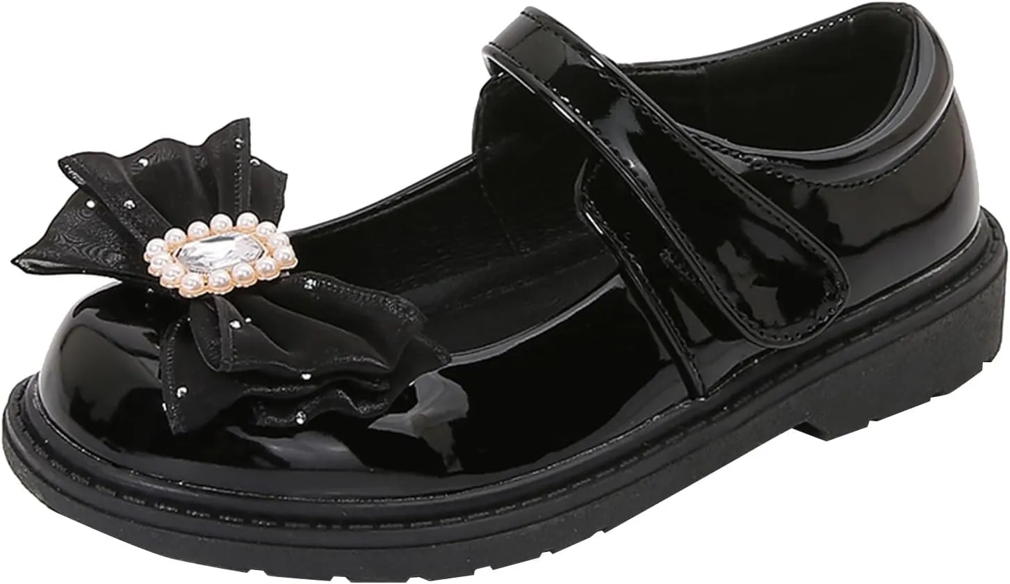 Girls Formal Dress Shoes Casual Platform Soft Sole Slip On Leather Mary Jane Wedding Party Shoes