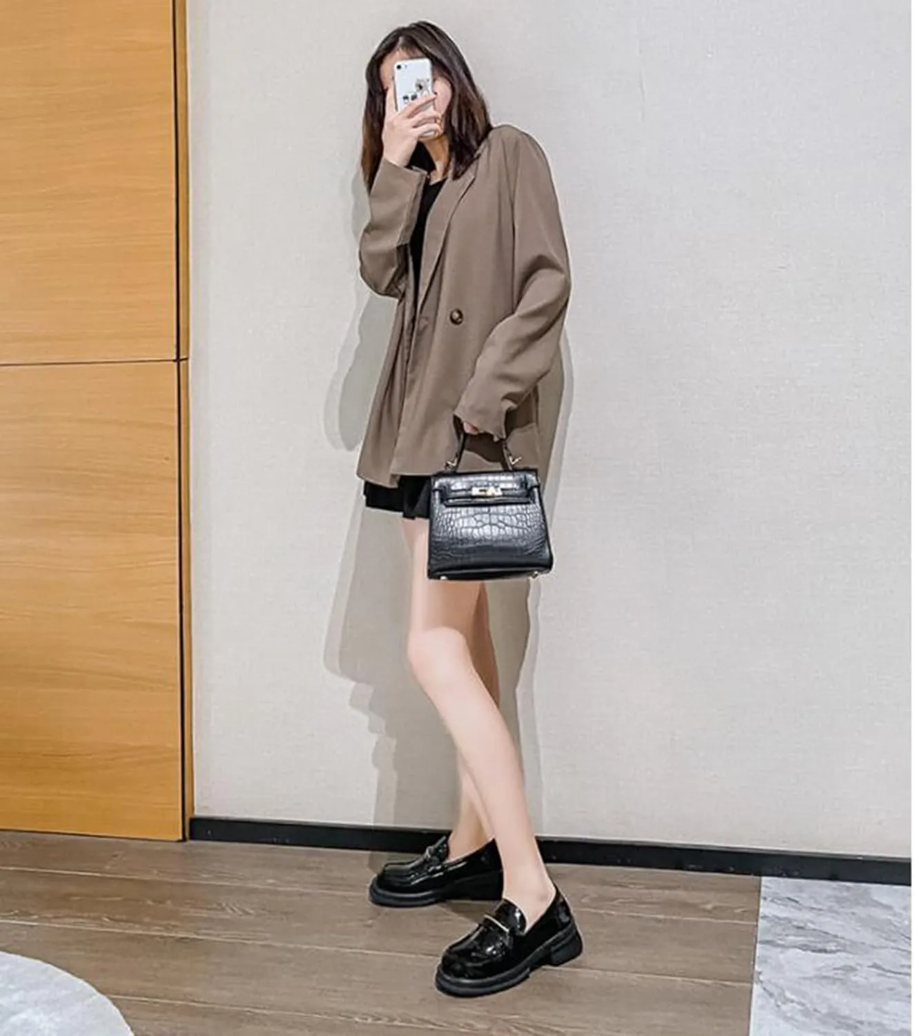 Girl's Loafers, Square Toe Soft Patent Leather Loafers Slip-on Peny Shoes, Perfect Uniform Shoes