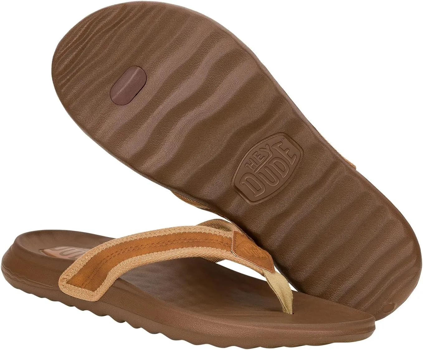 Hey Dude Men's Myers Flip Classic Black/Black | Men's Shoes | Men Slip-on Sandals | Comfortable & Light-Weight