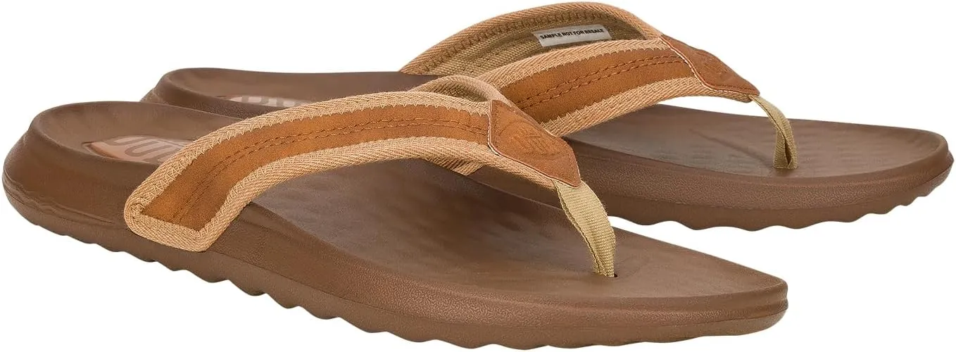 Hey Dude Men's Myers Flip Classic Black/Black | Men's Shoes | Men Slip-on Sandals | Comfortable & Light-Weight