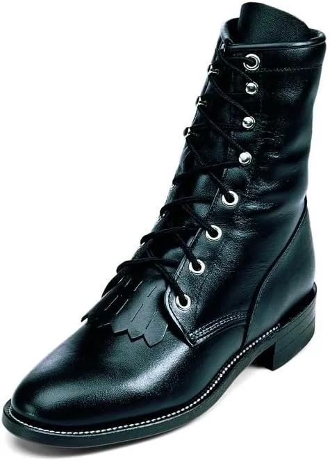 Justin Boots Womens Black Kiddie Lace Up Casual Boots Ankle - Black - Size 5 B