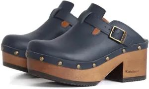 Kebba - Donna - Handmade Platform Clogs with Genuine Leather, Adjustable Buckle, and Leather Insole for Comfort