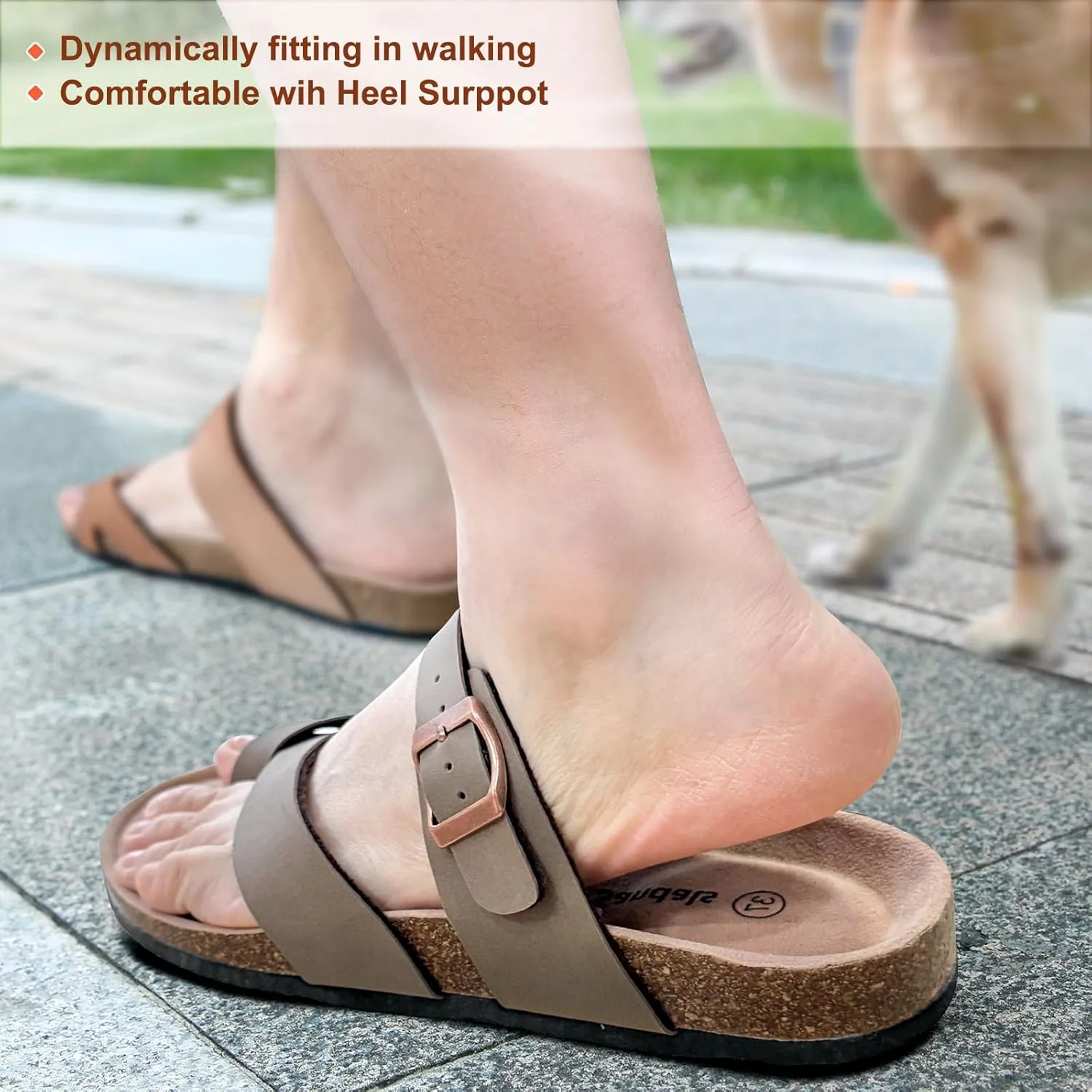 KEMISANT Women's Slide Sandals-Flip-Flops-Casual Slip-ons with Unslip Rubber Outsole and Suede Upper