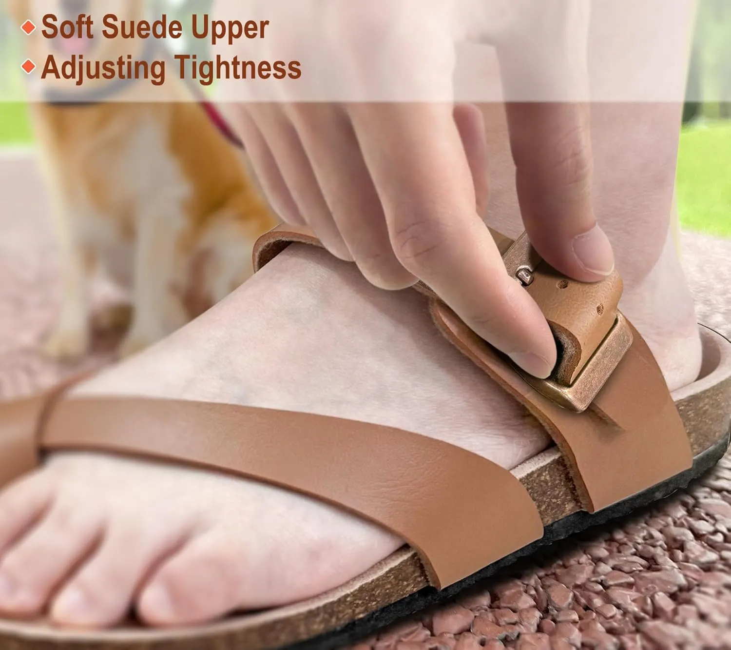 KEMISANT Women's Slide Sandals-Flip-Flops-Casual Slip-ons with Unslip Rubber Outsole and Suede Upper