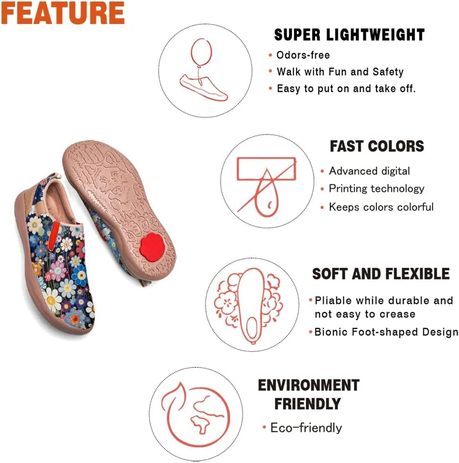 Kids Shoes Boys Girls Slip On Loafers Lightweight Soft Sole Sneaker Smiling Colorful Sunflower