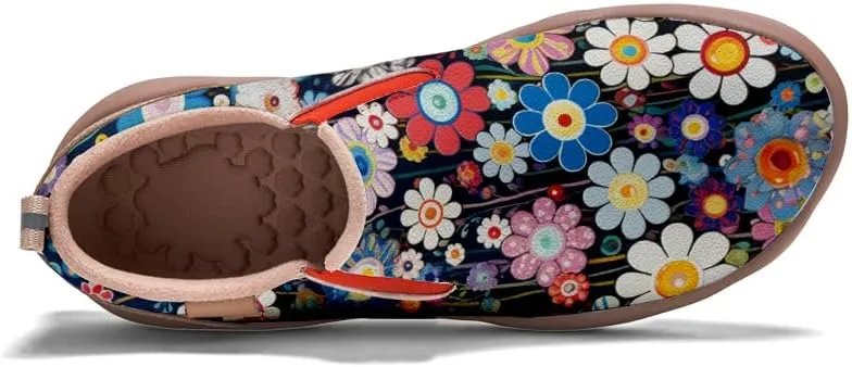 Kids Shoes Boys Girls Slip On Loafers Lightweight Soft Sole Sneaker Smiling Colorful Sunflower