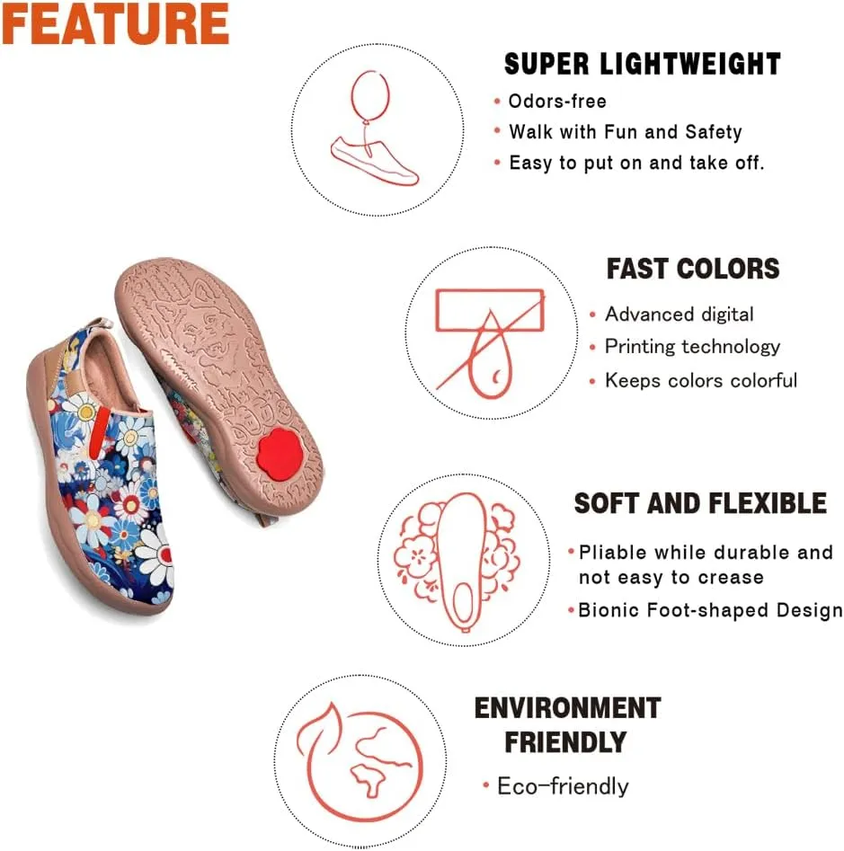 Kids Shoes Boys Girls Slip On Loafers Lightweight Soft Sole Sneaker Smiling Colorful Sunflower